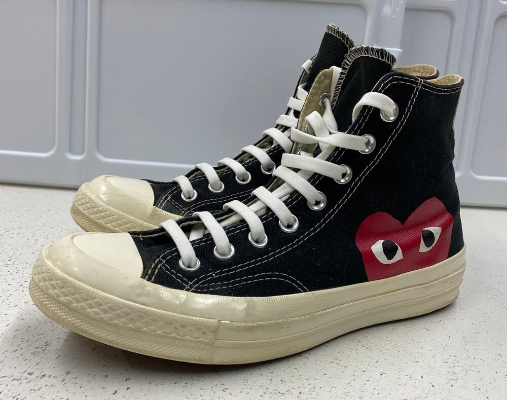 Converse x PLAY Comme des Garcons Chuck Taylor high-top canvas sneakers, M7/W9